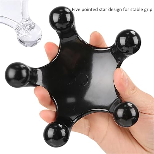 Trigger Point Massage Tools, 2 Pcs 5 Point Deep Tissue Manual Massager Handheld Body Massagers, Handheld Palm Pressure Point Massage Tool for Neck Shoulder Back Muscle Pain Relief (Black) - color: Black