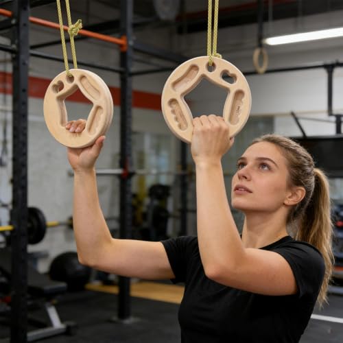 Hangboard Rock Climbing Wood Anti-Slip Grip Blocks | Wooden Hangboard for Climbing Training for Arm Workout Pull-up Training Indoor Outdoor Tree City