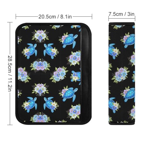 2 Pack Universal Fit Seat Belt Shoulder Pad for Kids, Car Seats Pushchair Strollers High Chair Pushchair, Sea Turtle Neon Black Shoulder Protector, Anti-Slip Pad - color: Pattern 397