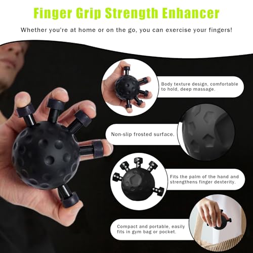 Finger Grip Strengthener, Finger Strength Trainer, Grip Strength Trainer Ball, Adjustable Hand Grip Strengthener, Silicone Grip Strength Trainer