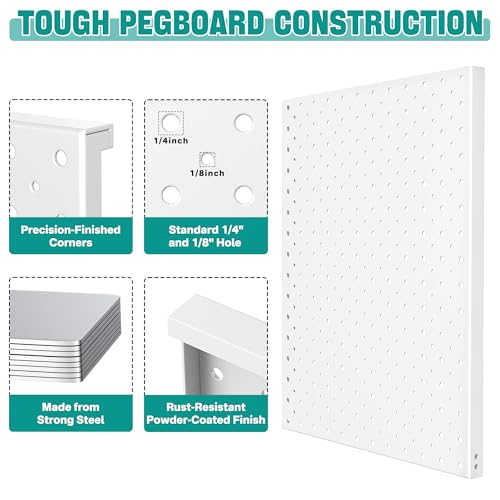 EVERHANGER Metal Pegboard Display Stand, Freestanding Tabletop Pegboard Display for Craft Shows & Fairs, 12"X16", 4pcs White - color: White, size: 4pack 12"X16"