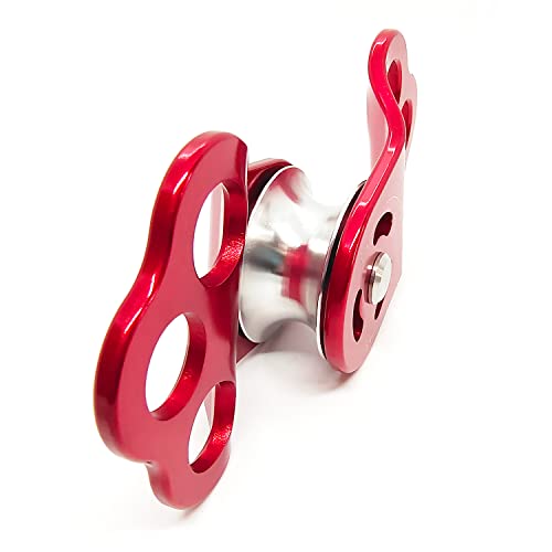 30KN Climbing Single Pulley Climbing Three Hole Hitch Pulley Climbing Bearing Pulley, Hauling Pulley for Rock Climbing, Rappelling, Zipline Sports etc.