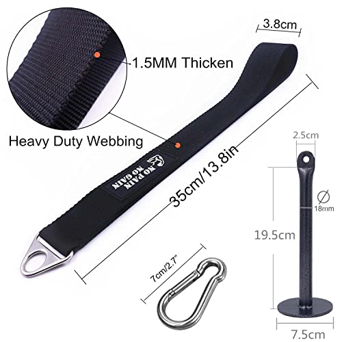 Arm Wrestling Training Strap Belt Hand Grip Arm Finger Forearm Exerciser Strengthener for Cable Machine and Free Weight - color: strap with 18mm loading pin