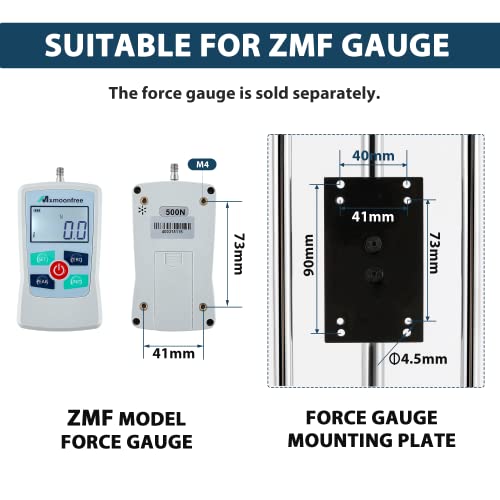 Manual Force Test Stand Hand Wheel Operated 250mm Stroke | For ZMF Force Gauge 2 Pcs Testing Clamps Heavy Duty Base Tension Compression Stability Precise Manual Control