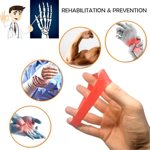 Finger Resistance Bands Kit, 5 Levels Latex Finger Extension Exerciser Fingers Stretcher Bands, Hand Strength Training Grip Strengthener for Extensor Training, Forearm, Hand, Fingers Strength Workout