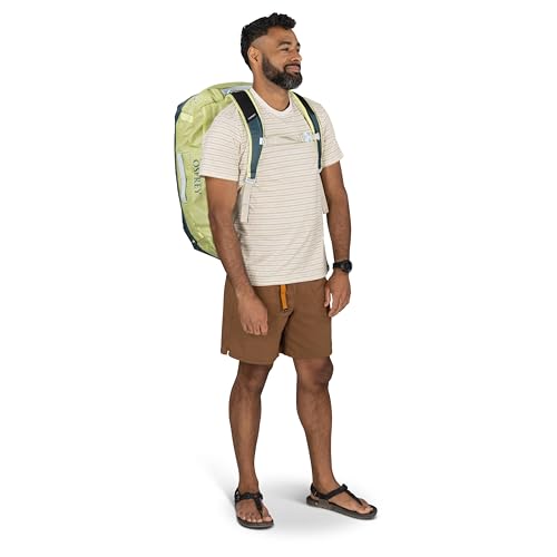 Osprey Transporter Lightweight Travel Duffel Bag - Extra Large Water Resistant Durable Gear Bag for Men and Women - color: Mystery White-moody Burgundy, style: 65l