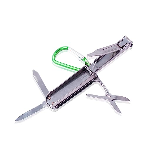 5 in1 Multi Tool Nail Clippers,Portable Foldable Pocket Knife,Keychain,Scissors,Nail Files,Portable Nail Clippers,Stainless Steel Foldable Nail Cutter,Travel,Hiking,Camping,Mini Pocket Key Ring Gift