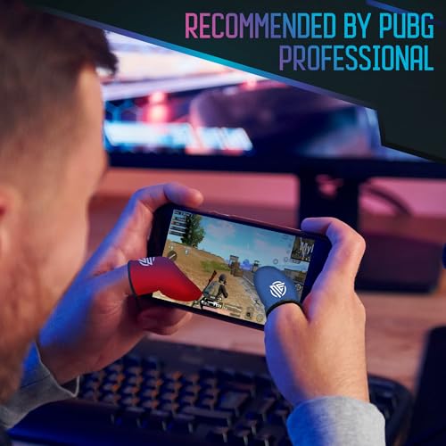 Gaming Finger Sleeves Cots Gloves Covers Protectors Thumb Hand Guard Sleeve for PUBG Mobile Phone Gamer Grip Pro - color: Blaze Fusion