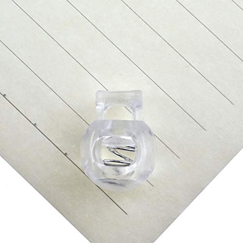 Spring Elastic Fastener Toggles Plastic Cord Lock Buttons Stopper Slider Thread Smooth Hold Tightly - color: Clear-22*17mm 40pcs