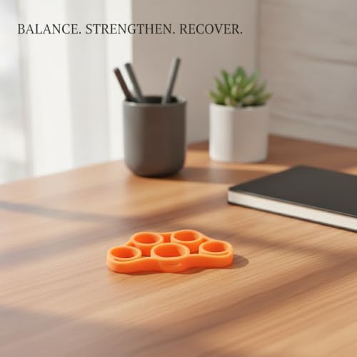 Premium Silicone Finger Resistance Band for Hand Exercise and Grip Practice - color: Orange