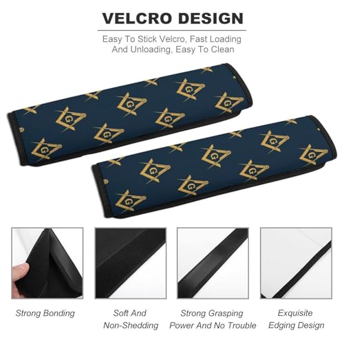 Universal Soft and Comfortable Masonic Free Freemasonry Flags Seat Belt Shoulder Pad for Girls and Boys, Most Cars, 2 Pack Seat Belt Covers Cushion Shock Absorption - color: Pattern 54