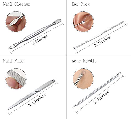 Manicure Set Professional Nail Clippers Kit Pedicure Care Tools- Stainless Steel Women Grooming Kit 12Pcs for Travel or Home (Gold) - color: Gold