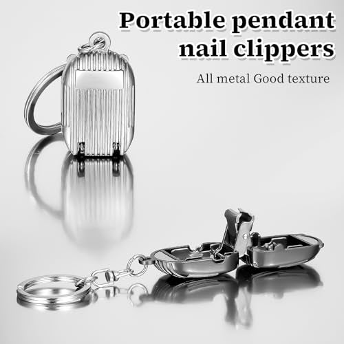 2 pcs Folding Mini Nail Clippers for Business Travel Trips Office | Portable Foldable Keychain Nails Clipper Stainless Steel Traveling Case Shape Nail Trimmer for Fingernails Toenails