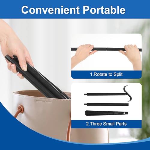 FANWER Shoulder Wand - Rotator Cuff Exercise Equipment for Physical Therapy and Rehabilitation - Portable Shoulder Stretcher Stick with Hook, 33.5", Sturdy and Black - Exercise Wand for Shoulders.