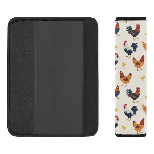 2 Piece Funny Colorful Rooster Cute Chicken Car Seat Straps Shoulder Pads Universal Fit Automotive Seat Belt Protector for Kids, Car Seats Pushchair Strollers High Chair Pushchair - color: Pattern 426
