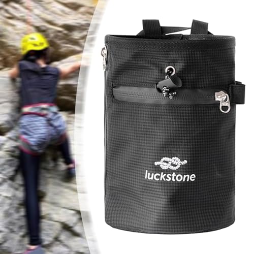 Menolana Rock Climbing Chalk Bag Adjustable Waist Belt Wear Resistant with Zipper Pocket for Bouldering Workout Disc Golf Pole Dancing