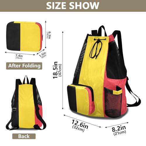 Drawstring Backpack Climbing Gym Bag With Inside Pockets Cinch Bags Waterproof Flag Belgium