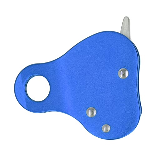 Premium Aluminum Alloy Climbing Rope Grab for Outdoor Climbing Mountaineering - Side Plate Design for Quick Loading and Unloading - color: Blue