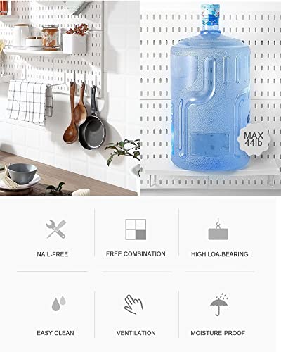 Pegboard Accessories Combination Wall Organizer Kit,Pegboard Shelf for Bedroom,Study,Office,Bathroom,Pegboard Bins with 4 Pieces Pegboards and 12 Accessories,22"x22",White