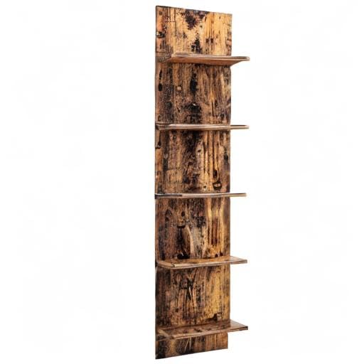 Danya B. Decorative Wall Mount Vertical Shelving Unit – Modern 5-Tier Column Shelves – Pine Grain Finish