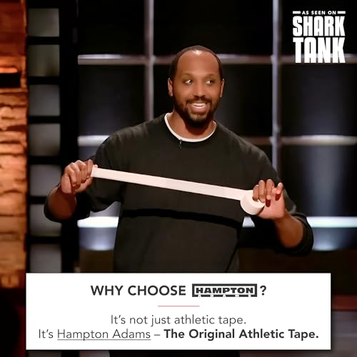 Hampton Adams | As Seen on Shark Tank | Original Sports Medical Athletic Tape (8-Pack) | 45ft Rolls | No Sticky Residue Easy Tear | for Athletes Trainers First Aid Injury Wrap | Ankles Wrist - color: black
