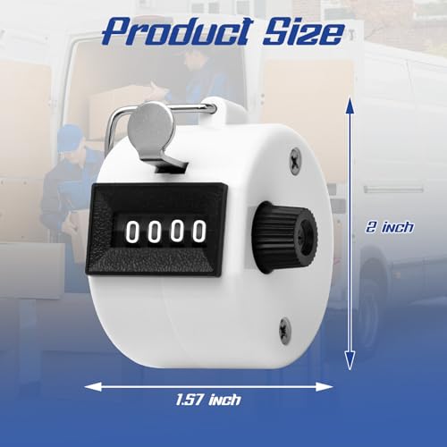 4-Digit Handheld Mechanical Counter Clicker with Finger Ring, Tally Counter for Inventory Counting, Sports Scoring, Coaching, Events and Classroom Attendance