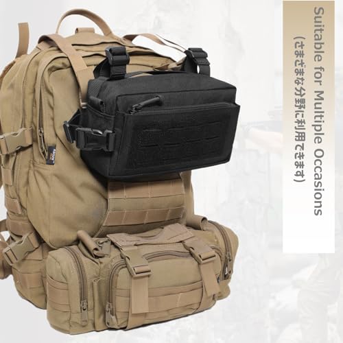 Azarxis Equipment Multi-Purpose Tactical EDC Admin MOLLE Pouch Utility Tools Bag Organizer Military Waist Belt Modular Attachment - color: #07 - Black