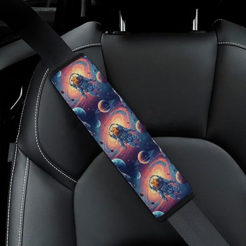 Universal Soft and Comfortable Seat Belt Shoulder Pad for Adult Use, Most Cars, 1 Pair Capybara Astronaut Harness Pads Strap Anti-Slip Pad - color: Pattern 763