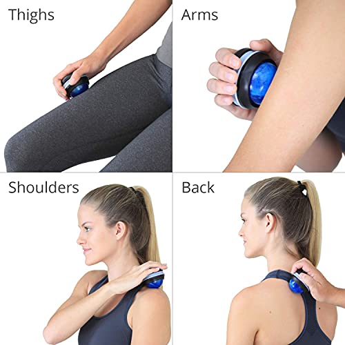 Body Back FSA Eligible Manual Massage Roller Ball | Deep Tissue Roller & Lacrosse Ball - Handheld Massager for Sore Muscles & Joint Pain | 360° Mobility Therapy Ball for Athletes & Fitness Recovery - color: Silver