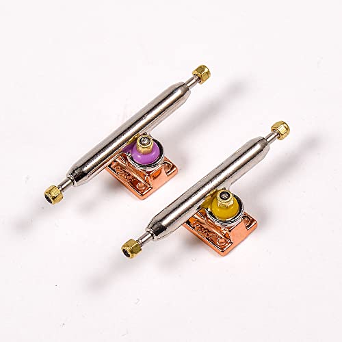 Fingerboard Trucks with Upgraded Urethane Bushings and Pivot Cup,34mm 32mm Width,Normal Kingpin (Gold, 34mm) - color: Gold, size: 34mm