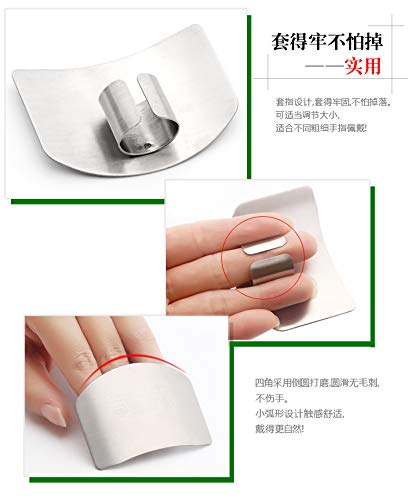 304Stainless Steel Finger Guards, New Finger Hand Protector for Cutting Food, 3 Packs, when Cutting, Slicing, Dicing, Chopping Vegatables, Kitchen Tool Knife Shields Guards Avoid Hurting - color: Silver