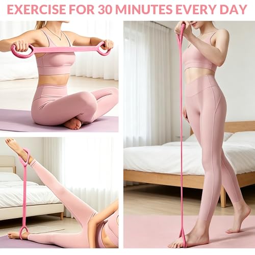 3 Pack Figure 8 Resistance Band with Handles - Bands for Working Out - Arm Back Shoulder Training Ropes - Portable Exercise Equipment for Yoga Pilates Stretching and Strength Training
