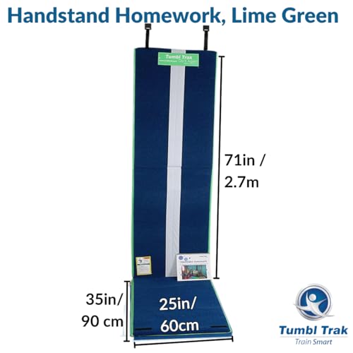 Tumbl Trak Handstand Homework Gymnastics Door Mat for Kids Home Training - color: Lime Green