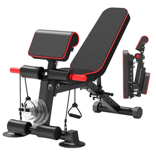 K KiNGKANG Adjustable Weight Bench for Home Gym Full Body Strength Training | Load 1050lbs|8+3 Angle Positions|High-Density Cushion|Commercial Steel Frame|Assembly Free | Foldable | Space Saving - color: Black