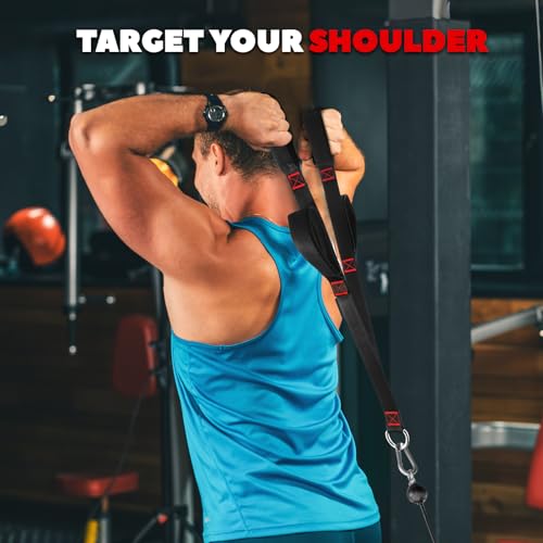 Fitness LAT and Lift Pulley System, Upgraded Weight Cable Pulley LAT Pull Down Machine Attachments Home Gym Training Equipment for Biceps Curl Triceps Forearm - color: Black-LLD