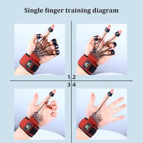 Finger Stretcher Exerciser Grip Strength Trainer 60lb Finger Extensor Trainer Finger Resistance Band Finger Strengthener for Hand Red 18x5 Cm