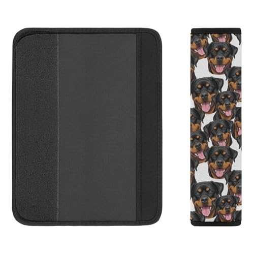 2 Pack Universal Fit Car Seat Belt Pad for Adult Use, All Vehicles, Rottweiler Dogs Seat Belt Covers Cushion, Anti-Slip Pad - color: Pattern 314