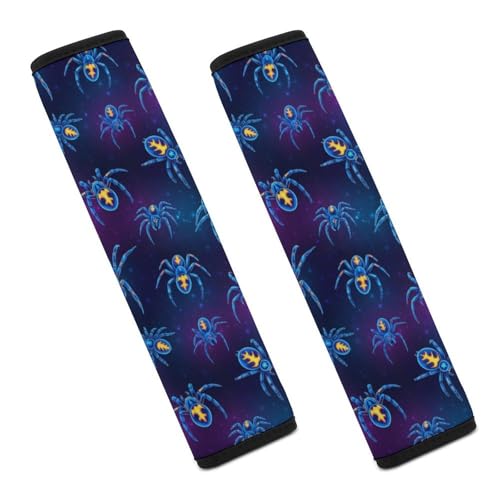 Universal Soft and Comfortable Seat Belt Shoulder Pad for Adult Use, Most Cars, 1 Pair Fantasy Spider Purple Blue Harness Pads Strap Anti-Slip Pad - color: Pattern 439