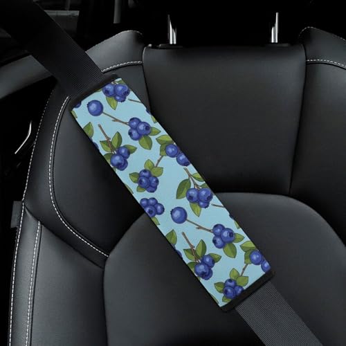 2 Pack Universal Soft and Comfortable Car Seat Belt Pad for Girls and Boys, Stroller Pushchair High Chair, Blueberry Shoulder Protector - color: Pattern 463