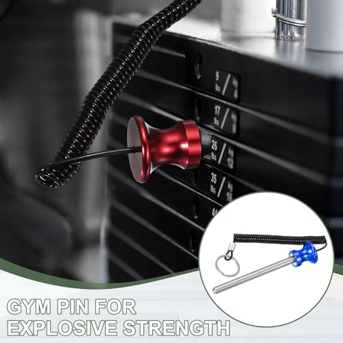 Weight Stack Pin, Weight Gym Pin Strength Training Equipment Replacement with Pull Rope for Commercial Home - color: Blue, size: 0.4 x 4.7 Inch