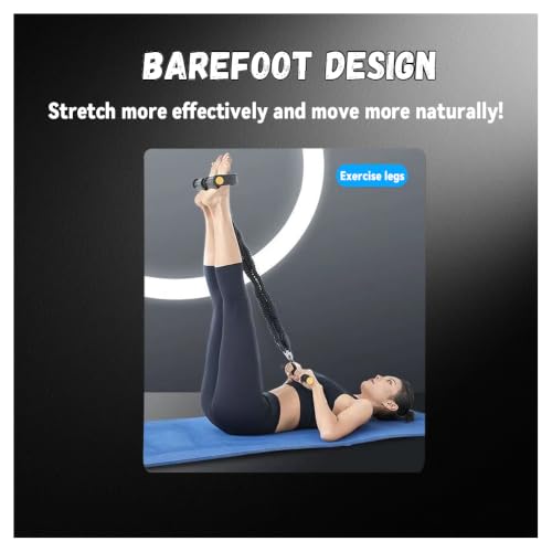 Multifunction Tension Rope Set,Upgraded Smart Stirrup Puller Adjust Sit Up Bar-Pedal Puller Tensioner Workout Bands Resistance with Abdomen/Waist/Leg/Hips/Chest/Back