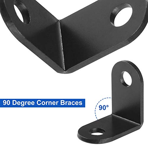 100 Pack Black L Brackets for Wood, 1x1 in Corner Braces | Cast Iron, 2 mm Thick Braces, 6 mm Countersunk Holes, and Matte Black Coating for Shelves, Cabinets, and Furniture