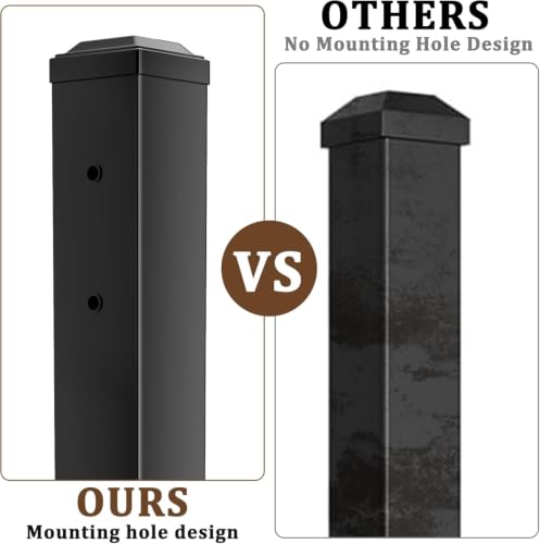 Aluminum Deck Post,2.8 in. x 2.8 in. x 39 in Perpendicular Adjacent Two Side Pre-Drilled 90 Degree Railing Corner Post, Ending Support Post - size: 39 In Neighbor Post