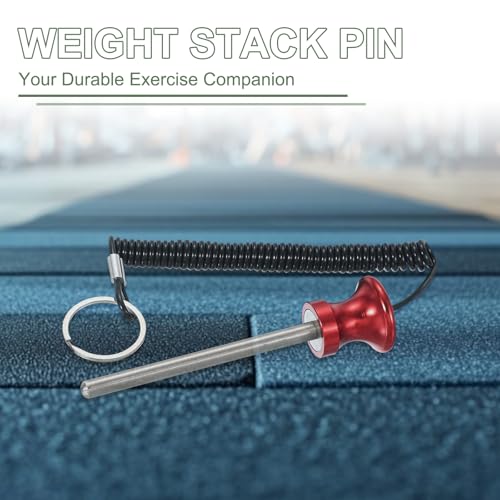 Weight Stack Pin, Weight Gym Pin Strength Training Equipment Replacement with Pull Rope for Commercial Home - color: Silver, size: 0.3 x 4.7 Inch