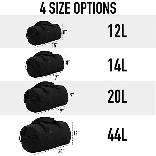 Rothco Heavy-Duty Canvas Shoulder Duffle Bag - Rugged Travel Gym Gear Equipment Bag - color: Olive Drab, size: 15 Inches