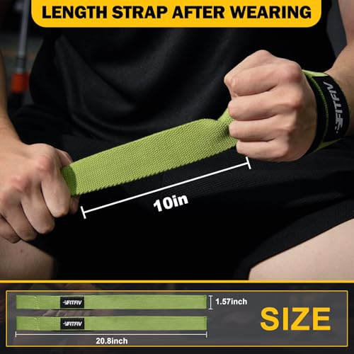 Lifting Straps for Weightlifting, Lifting Wrist Straps for Gym Strength Training, Neoprene-padded Wrist Cushion - Men & Women - color: Green