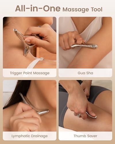 lifechill Trigger Point Massage Tools Pain Relief Deep Tissue, FSA Eligible | Metal Gua Sha Fascia Release Tools, Muscle Scraper Acupressure Tool for Pressure Point Massage, Lymphatic Drainage Massager