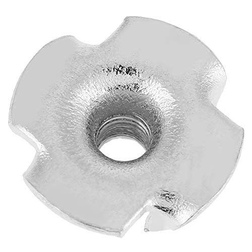 T Nuts zinc Plated Steel, 100PCS Rock Climbing Holds T Nuts Four Pronged Tee Nuts for Furniture Cabinets and Rock Climbing Holds (M5) - size: M5