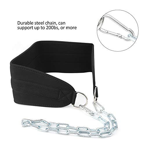 Pull Up Weighted Dip Belt, Dual Gym Equipment, Heavy Duty Steel Chain for Strength Training, Belt for Pull Ups, Dips, and Various Exercises,