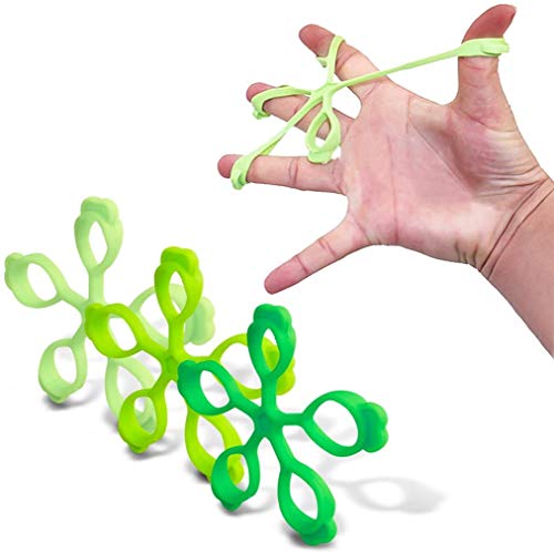 3PCS Finger Stretcher Resistance Bands Strength Trainer for Forearm Exercise Guitar Finger Strengtheners Rock Climbing 6.6 8.8 11 Pounds - color: style 2-1